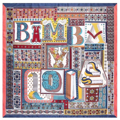 Toamnă și iarnă literă nouă cu plante de floarea soarelui Puzzle batic musulman pentru femei eșarfă din mătase imitație de sarg șal eșarf pătrat mare