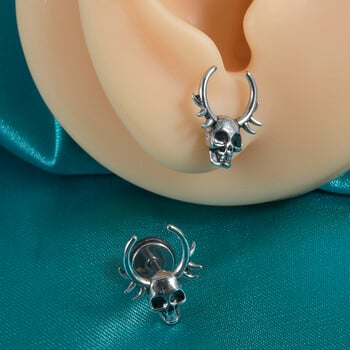 Dreamlee Punk Fake Plug Surgical Steel Crazy Rabbit Skull Cheater Expander Strechers Gauge Lobe Earrings Σώμα κοσμήματα