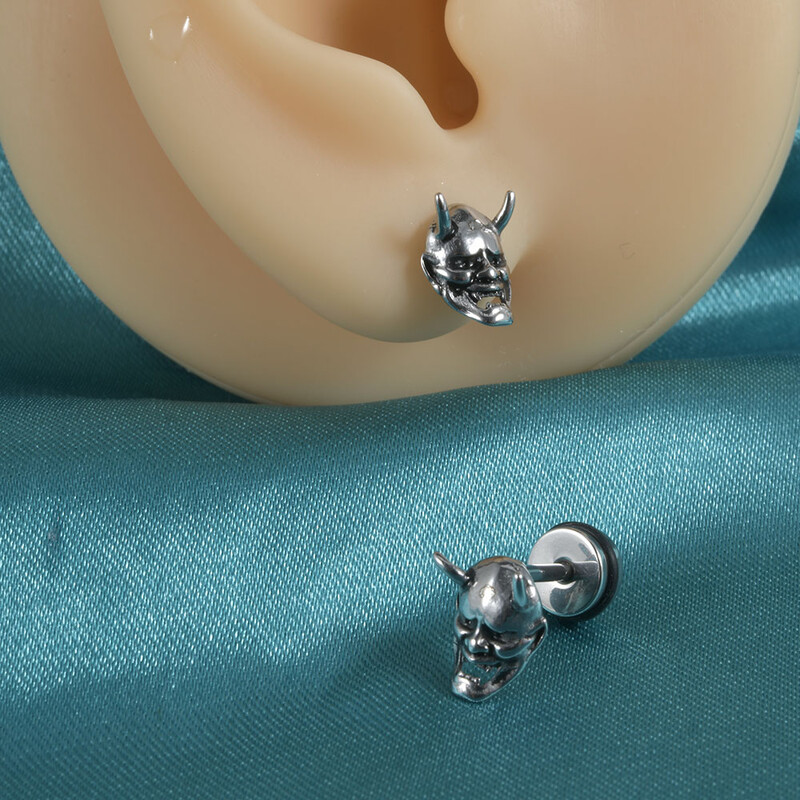 Dreamlee Punk hamis dugó sebészeti acél őrült nyúl koponya csaló bővítő hordágy Mérő lebeny fülbevaló test ékszer