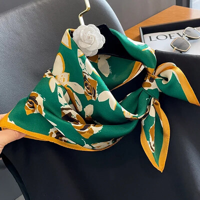 100%-ban természetes, valódi selyem sál női új nyomtatású nyakú hajpánt négyzet alakú kendő, nyakkendő, női hidzsáb poncsó bandana fejpánt 2023