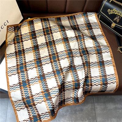 100%-ban természetes, valódi selyem sál női új nyomtatású nyakú hajpánt négyzet alakú kendő, nyakkendő, női hidzsáb poncsó bandana fejpánt 2023