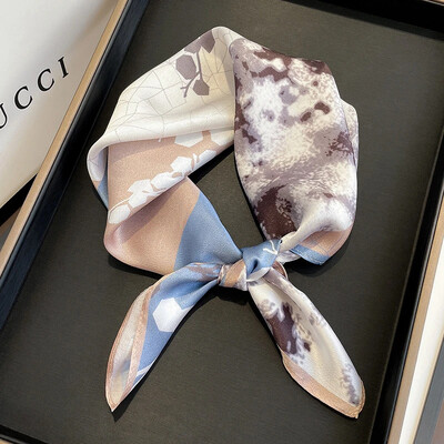 100%-ban természetes, valódi selyem sál női új nyomtatású nyakú hajpánt négyzet alakú kendő, nyakkendő, női hidzsáb poncsó bandana fejpánt 2023