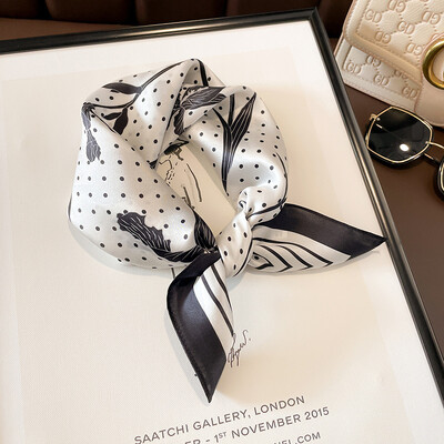 100%-ban természetes, valódi selyem sál női új nyomtatású nyakú hajpánt négyzet alakú kendő, nyakkendő, női hidzsáb poncsó bandana fejpánt 2023