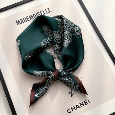 100%-ban természetes, valódi selyem sál női új nyomtatású nyakú hajpánt négyzet alakú kendő, nyakkendő, női hidzsáb poncsó bandana fejpánt 2023