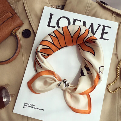 100%-ban természetes, valódi selyem sál női új nyomtatású nyakú hajpánt négyzet alakú kendő, nyakkendő, női hidzsáb poncsó bandana fejpánt 2023