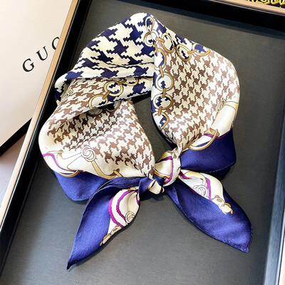 100%-ban természetes, valódi selyem sál női új nyomtatású nyakú hajpánt négyzet alakú kendő, nyakkendő, női hidzsáb poncsó bandana fejpánt 2023