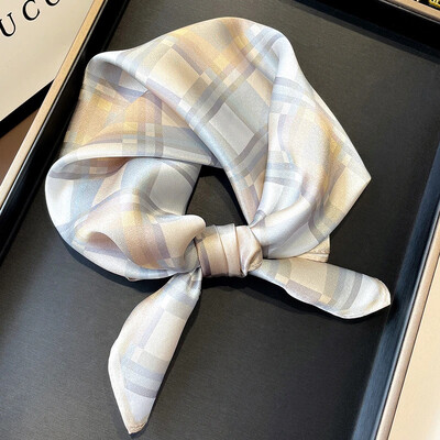 100%-ban természetes, valódi selyem sál női új nyomtatású nyakú hajpánt négyzet alakú kendő, nyakkendő, női hidzsáb poncsó bandana fejpánt 2023