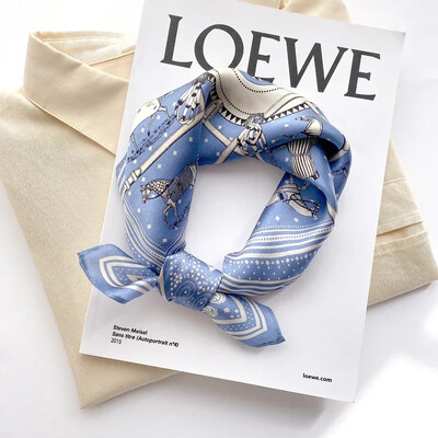 100%-ban természetes, valódi selyem sál női új nyomtatású nyakú hajpánt négyzet alakú kendő, nyakkendő, női hidzsáb poncsó bandana fejpánt 2023