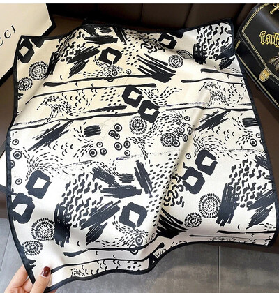 100%-ban természetes, valódi selyem sál női új nyomtatású nyakú hajpánt négyzet alakú kendő, nyakkendő, női hidzsáb poncsó bandana fejpánt 2023