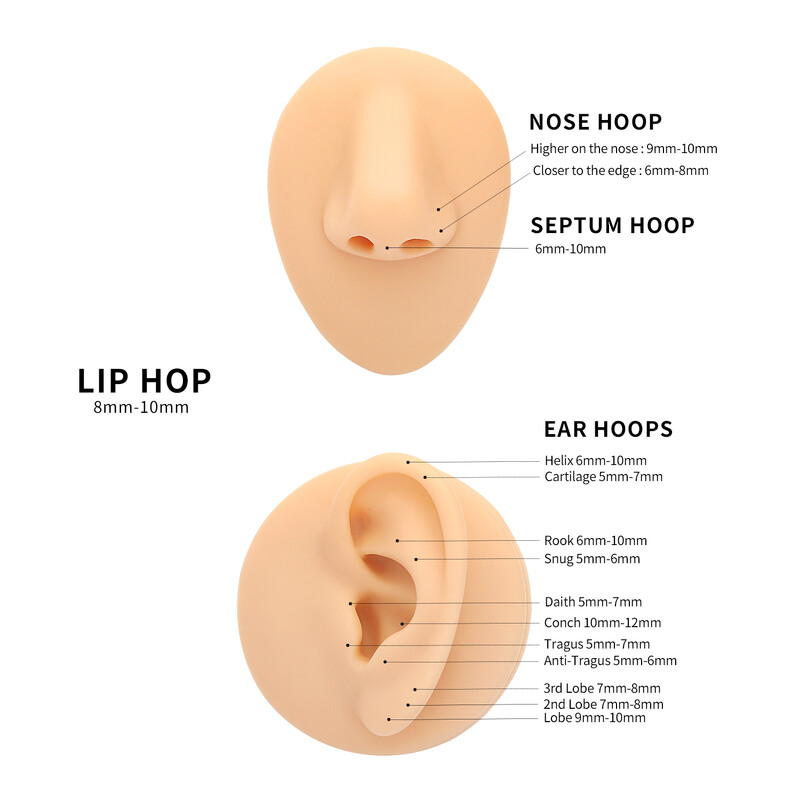 G23 Titan Antialergic Septum Piercing Inel Nariz Cerc Tragus Cartilaj Cercel Buze Stud Inel Clicker Bijuterii pentru corp 16G