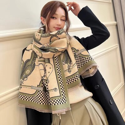 Meleg kasmír sál női kendő lónyomat új pakolások luxus vastag takaró téli Bufanda pashmina női utazási poncsó stólák