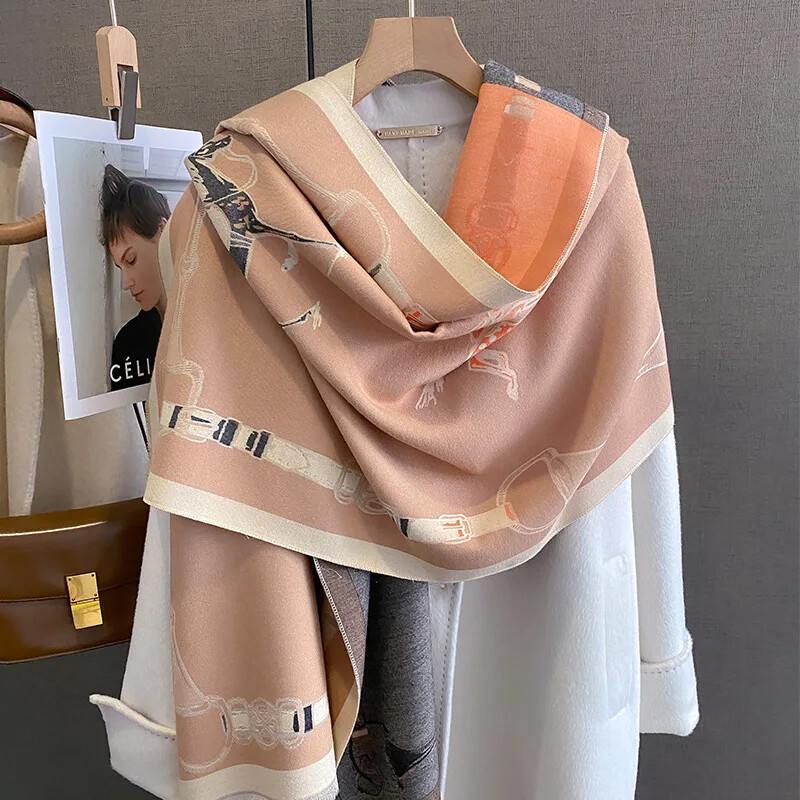 Meleg kasmír sál női kendő lónyomat új pakolások luxus vastag takaró téli Bufanda pashmina női utazási poncsó stólák