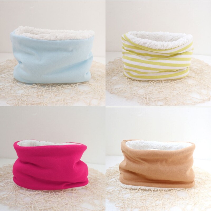 Őszi téli baba sál egyszínű plüss sálak nyakkendő gyerekeknek vastag meleg nyakú gallér G99C