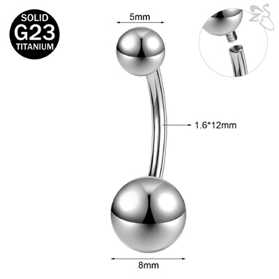 ZS 1 PC G23 titán acél köldök gyűrű nőknek CZ kristály belső menetes köldök súlyzós hosszú rúd testpiercing