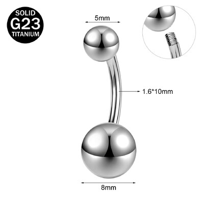 ZS 1 PC G23 titán acél köldök gyűrű nőknek CZ kristály belső menetes köldök súlyzós hosszú rúd testpiercing