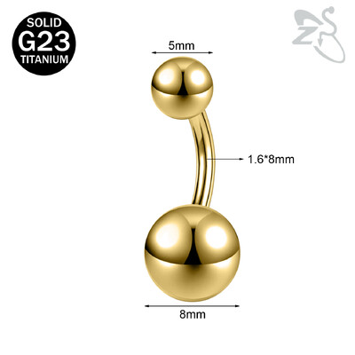 ZS 1 PC G23 titán acél köldök gyűrű nőknek CZ kristály belső menetes köldök súlyzós hosszú rúd testpiercing