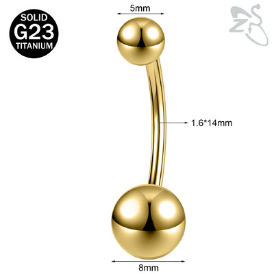 ZS 1 PC G23 titán acél köldök gyűrű nőknek CZ kristály belső menetes köldök súlyzós hosszú rúd testpiercing