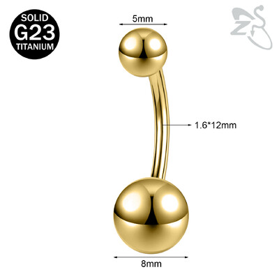 ZS 1 PC G23 titán acél köldök gyűrű nőknek CZ kristály belső menetes köldök súlyzós hosszú rúd testpiercing