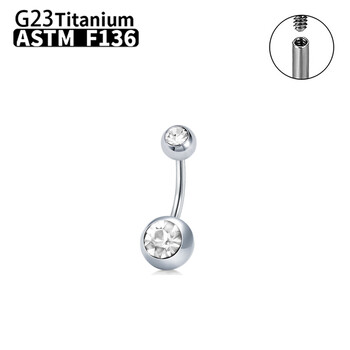 G23 Titanium Sexy Belly Button Rings Piercing ASTM F136 Zircons Χονδρική Κοσμήματα σώματος με κοιλιά για γυναίκες