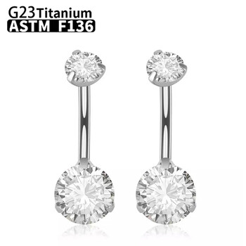 G23 Titanium Sexy Belly Button Rings Piercing ASTM F136 Zircons Χονδρική Κοσμήματα σώματος με κοιλιά για γυναίκες