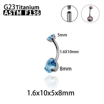 G23 Titanium Sexy Belly Button Rings Piercing ASTM F136 Zircons Χονδρική Κοσμήματα σώματος με κοιλιά για γυναίκες