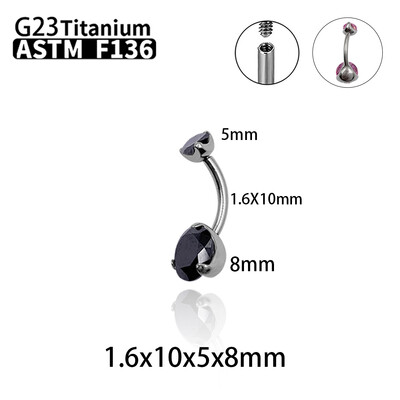 G23 titán szexi köldök gyűrűk piercing ASTM F136 cirkon nagykereskedés köldökös testékszerek nőknek