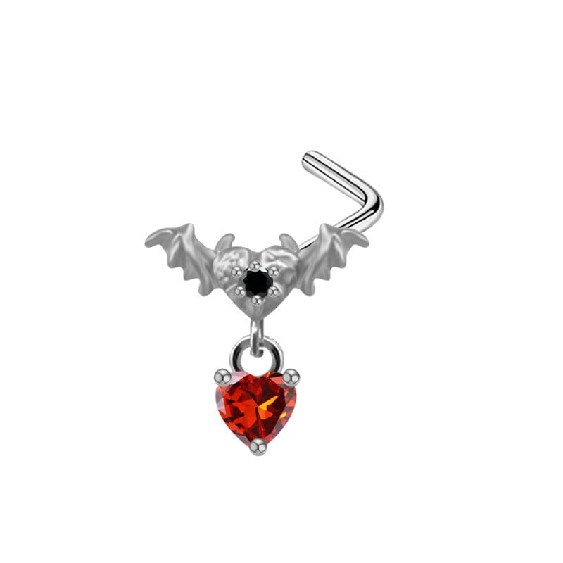 Gótikus orrgyűrűk nőknek Sebészeti acél orrcsapok férfiaknak Denevér Septum Orr Piercing Ékszerek Szívből lógó Testékszerek