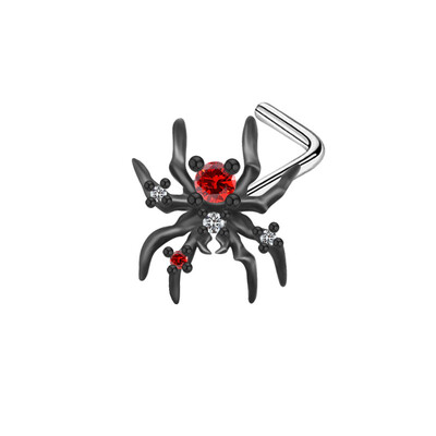 Piercing do nosa z chirurgickej nehrdzavejúcej ocele v gotickom štýle, halloweenske krúžky do nosa s pavúkom pre ženy.