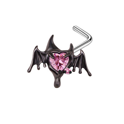 Piercing do nosa z chirurgickej nehrdzavejúcej ocele v gotickom štýle, halloweenske krúžky do nosa s pavúkom pre ženy.
