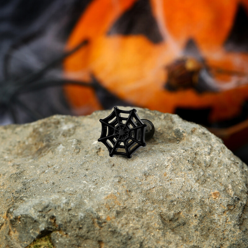 3 kusy Halloween náušníc Čierny pavúk/pavučina/štyri pazúry Zirkónové náušnice s tragusovou chrupavkou pre ženy, nehrdzavejúca oceľ