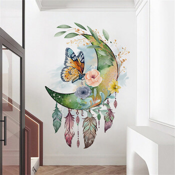 PVC Butterfly Dream Catcher Μοντέρνο Μινιμαλιστικό Αυτοκόλλητο Τοίχου Decal Ταπετσαρία τοίχου Διακόσμηση σπιτιού για σαλόνι κρεβατοκάμαρας (30x60cm)