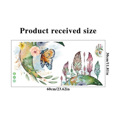 PVC Fluture Apărător de vise Modern Minimalist Autocolant de perete Decal Tapet Decor pentru dormitor Camera de zi (30x60cm)