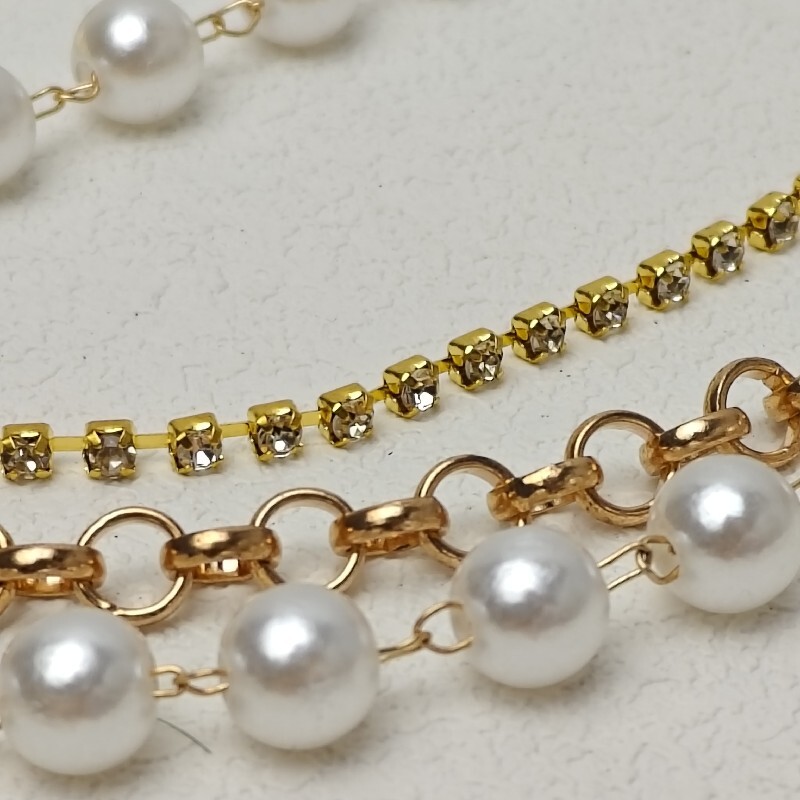 Divat Tömör többrétegű Gyöngyutánzat Asszony strassz hasa derék láncdarab ruha kiegészítők gótikus etnikai stílus