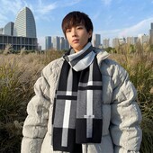 Ανδρικό κασκόλ Χειμερινό Κλασικό καρό Χειμωνιάτικο Ζεστό Θερμικό Πλεκτό Μαντήλι Μαντίλι Μαντίλι Μαντίλι Σάλι Περιτύλιγμα Ένδυσης Αξεσουάρ