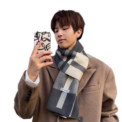 Ανδρικό κασκόλ Χειμερινό Κλασικό καρό Χειμωνιάτικο Ζεστό Θερμικό Πλεκτό Μαντήλι Μαντίλι Μαντίλι Μαντίλι Σάλι Περιτύλιγμα Ένδυσης Αξεσουάρ