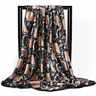 90*90 см модни шалове дамски шал щампа копринен сатен хиджаб дамска бандана луксозна марка квадратна дамска бандана фулар заглушител