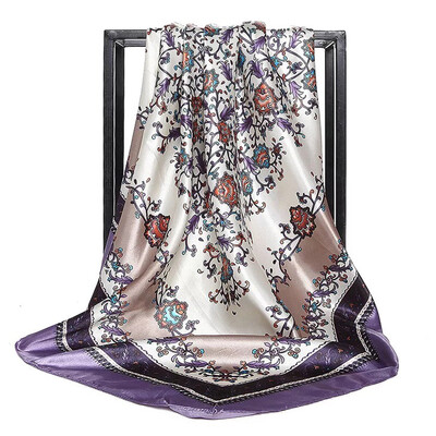 90*90 см модни шалове дамски шал щампа копринен сатен хиджаб дамска бандана луксозна марка квадратна дамска бандана фулар заглушител