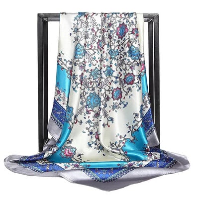 90*90 см модни шалове дамски шал щампа копринен сатен хиджаб дамска бандана луксозна марка квадратна дамска бандана фулар заглушител