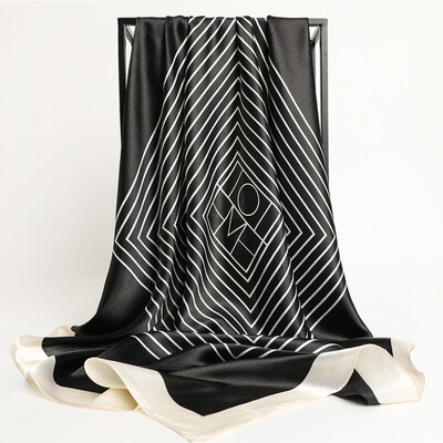 90*90 см модни шалове дамски шал щампа копринен сатен хиджаб дамска бандана луксозна марка квадратна дамска бандана фулар заглушител