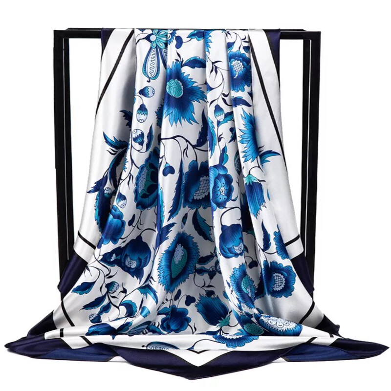 90*90 см модни шалове дамски шал щампа копринен сатен хиджаб дамска бандана луксозна марка квадратна дамска бандана фулар заглушител