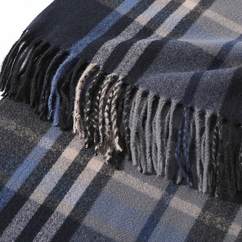 Eșarfă din cașmir de iarnă 2024 pentru bărbați Culoare carouri Pashmina caldă șal învelitoare pentru cap Esarfe cu ciucuri tricotate bărbați pătură Foulard Culoare: