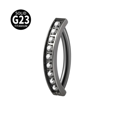 1PC G23 Titāna nabas pīrsings Fire Opal Vienkāršs nabas gredzens Cz Reversi izliekts Glossy Snap vēdera pīrsings ķermeņa rotaslietas