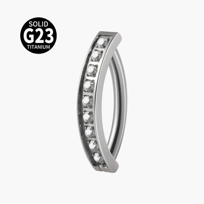 1PC G23 Titāna nabas pīrsings Fire Opal Vienkāršs nabas gredzens Cz Reversi izliekts Glossy Snap vēdera pīrsings ķermeņa rotaslietas