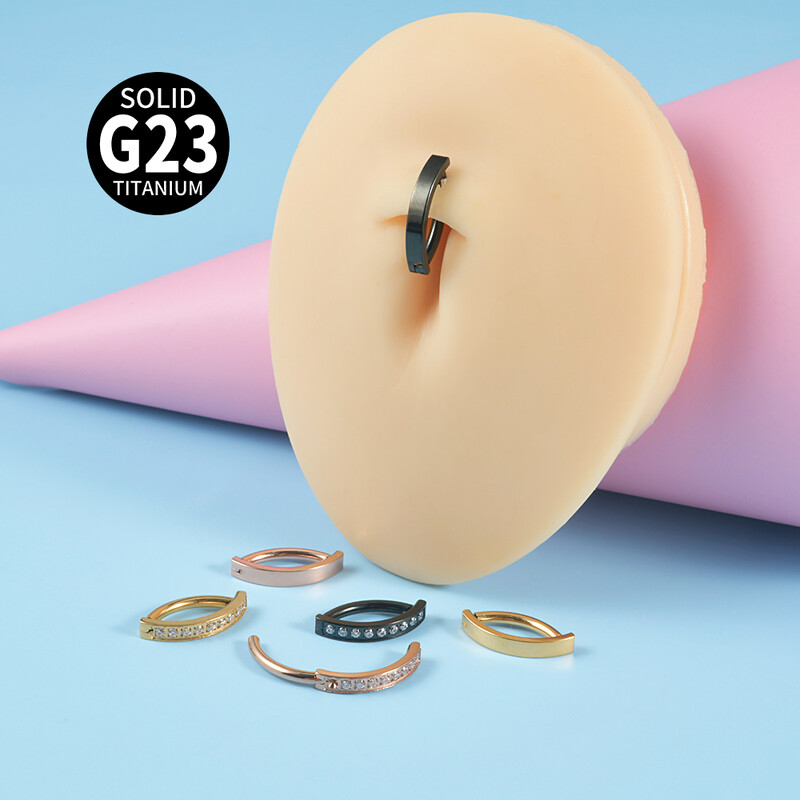 1PC G23 Titāna nabas pīrsings Fire Opal Vienkāršs nabas gredzens Cz Reversi izliekts Glossy Snap vēdera pīrsings ķermeņa rotaslietas