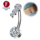 ASTM F136 Piercing pentru buric din titan, cu diafragmă cu zircon, Helix, Labret industrial, inel pentru buric Nombril, bijuterii pentru corp pentru femei