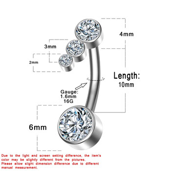 ASTM F136 Титаниев пиърсинг на пъпа Секси Цирконова диафрагма Helix Labret Индустриален пръстен за пъп Nombril Дамски бижута за тяло