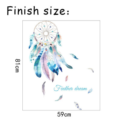 Dream catcher Feather Removable Wall Stickers DIY Home Decoration Decals Room Decor Art for Girl Kids Bedroom Mural Водоустойчив