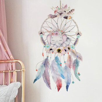 Αυτοκόλλητο τοίχου Dream Catcher Feather Wind Chimes Διακόσμηση Παιδικού Δωματίου για Υπνοδωμάτιο Τέχνη τοίχου Γλυκά αυτοκόλλητα τοίχου σαλονιού