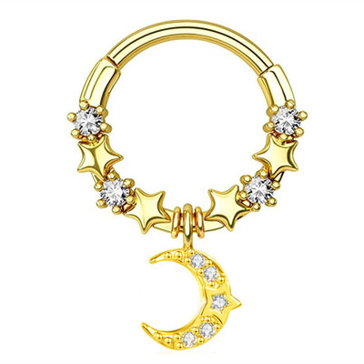 1 ks Moon Planet Septum Hoop Clicker Dangle Nose Ring Star Helix Hoop Heavy Cartilage Scorpion Scorpion