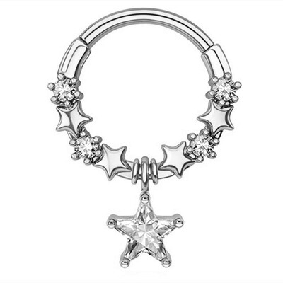 1 ks Moon Planet Septum Hoop Clicker Dangle Nose Ring Star Helix Hoop Heavy Cartilage Scorpion Scorpion